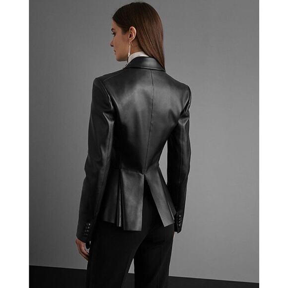 Ralph Lauren Collection Purple Label Black Leather Jacket Tailcoat Tuxedo $3490 - Picture 4 of 16